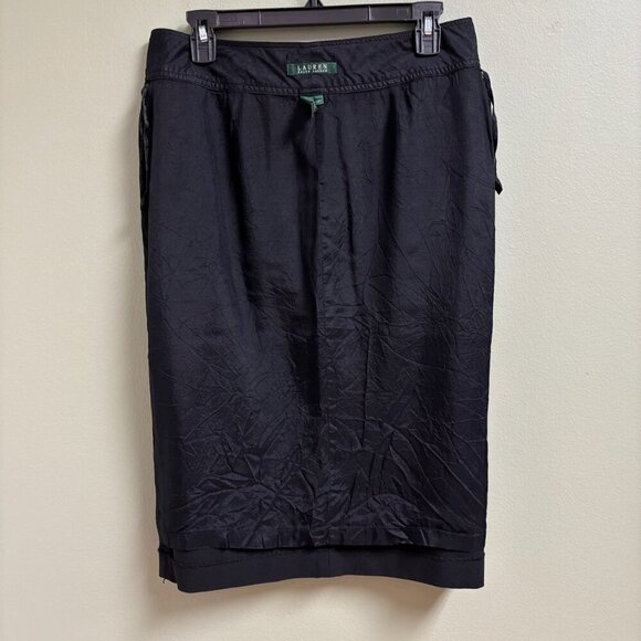 Lauren Ralph Lauren Womens Linen Pencil Skirt Size 8 Button Minimalist Career - Picture 10 of 13